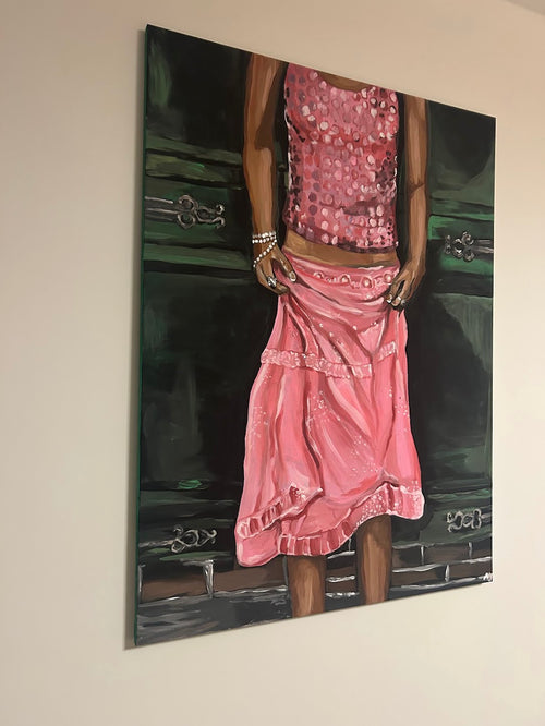 "Girl in Pink" Original Acrylic Painting